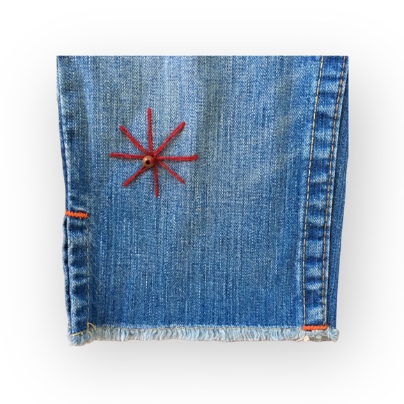 HTF: new True Religion ❉ Joey Vintage Beaded Cropped Crop Jeans ❉ Saddle Back 25 - Picture 14 of 17